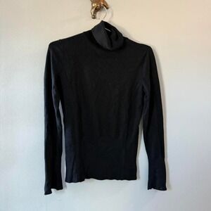 Black vintage Cache turtleneck sweater Winter Small Zip Long Sleeve